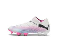 PUMA Future 7 Ultimate FG/AG Botas de fútbol, Puma blanco y negro y rosa, 37.5 EU