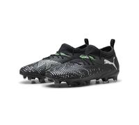 PUMA Future 8 Match FG/AG JR, Zapatillas de fútbol, Black Silver-Fluo Green, 35.5 EU