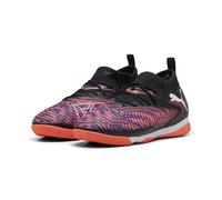 PUMA Future 8 Match IT + Mid JR, Zapatillas de fútbol, Black White-Glowing Red, 35 EU