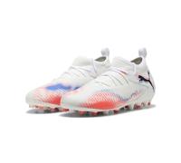 PUMA Future 8 Match MG Jr, Zapatillas de fútbol Unisex niños, Blanco Negro Rojo Brillante, 28 EU
