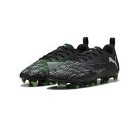 PUMA Future 8 Play FG/AG JR, Zapatillas de fútbol, Black Silver-Fluo Green, 38 EU