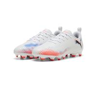 PUMA Future 8 Play FG/AG Jr, Zapatillas de fútbol, Blanco Negro Rojo Brillante, 34 EU