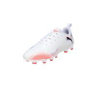 Puma Future 8 Play FG/AG JrSoccer - Tenis Unisex para niños, Puma Blanco Puma Negro Rojo Brillante, 5 UK