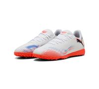 Puma Future 8 Play TT - Tenis de fútbol Unisex, Puma Blanco Puma Negro Rojo Brillante, 42.5 EU