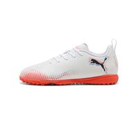 Puma Future 8 Play TT Jr - Tenis de fútbol Unisex para niños, Puma Blanco Puma Negro Rojo Brillante, 5 UK