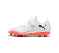 PUMA Future 8 Play V FG/AG RB JR, Soccer Shoe, White Black-Glowing Red, 21 EU