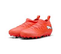 PUMA Future 9 Match MG JR - Tenis de fútbol, Color Rojo, Blanco, Negro y Plateado, Talla 10 de Reino Unido, Rojo Brillante Puma Blanco Puma Negro Puma Plata, 28 EU