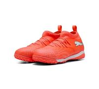 PUMA Future 9 Match TT + Mid JR - Tenis de fútbol, Color Rojo Brillante, Blanco, Negro y Plateado, Talla 2, Rojo Brillante Puma Blanco Puma Negro Puma Plata, 34.5 EU