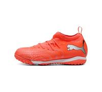 PUMA Future 9 Match TT + Mid JR - Tenis de fútbol, Color Rojo Brillante, Blanco, Negro y Plateado, Talla 3, Rojo Brillante Puma Blanco Puma Negro Puma Plata, 35.5 EU