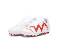 PUMA Future Play MG Jr - Tenis de fútbol Unisex para niños, Puma White Fire Orchid, 31 EU