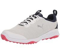 PUMA GOLF Fusion Pro - Zapatos de golf extra anchos para hombre, Puma White-puma Navy-for All Time Red, 42 EU