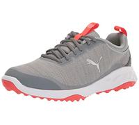 PUMA GOLF Fusion Pro - Zapatos de golf extra anchos para hombre, Quarry-puma Silver-red Blast, 44 EU