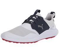 Puma Golf Men's Ignite Nxt Lace Golf Shoe, White-Puma Silver-Peacoat, 9.5 M US