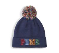 PUMA Gorro beanie de corona media Pom Pom juvenil, Accesoiros, Azul,