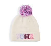 PUMA Gorro beanie de corona media Pom Pom juvenil, Accesoiros, Blanco, KIDS