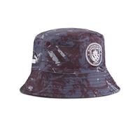 PUMA Gorro Bucket Essentials Manchester City - Burdeos | Con licencia oficial; gorra clásica para adultos; cierre metálico ajustable; visera curvada