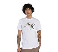 PUMA Graphics - Camiseta Deportiva con Logotipo de Gato múltiple para Hombre, Blanco, L
