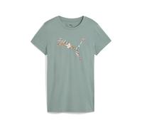 PUMA Graphics Floral Cat Logo tee, Camisetas Unisex Adulto, Green Moon,