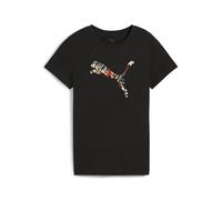 PUMA Graphics Floral Cat Logo tee, Camisetas Unisex Adulto, PUMA Black, L