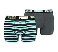 PUMA Heritage Stripe Men's Boxers (2 Pack) Bóxer, Azul/Negro, M para Hombre
