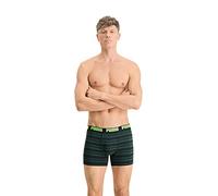 PUMA Hombre Heritage Stripe Boxer Shorts, Green Combo, M