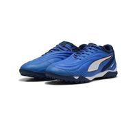 PUMA IBERO TT - Zapatillas de fútbol para adultos, Mountain Blue White Heat Fire Persa Naranja, 43 EU