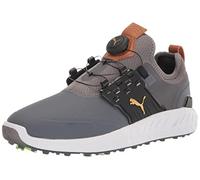 PUMA Ignite Articulate Disc, Zapatos de Golf Hombre, Quiet Shade Team Gold Black, 44 EU