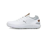 PUMA Zapatos de Golf Ignite de Cuero articulado para Hombre, Blanco y Plateado, 42 EU