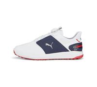 PUMA Ignite Elevate Disc, Zapatos de Golf Hombre, Blanco Silver Navy, 45 EU
