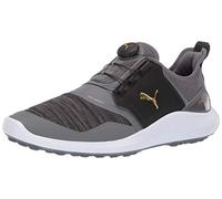 PUMA Ignite Nxt, Zapatos de Golf Hombre, Quiet Shade Team Oro Negro, 47 EU