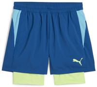 PUMA - Individual teamGOAL 2in1 Short, Pantalones Cortos Tejidos Adultos Unisex, Cobalt Glaze-Luminous Blue, 659245