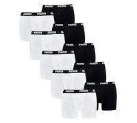 Puma - Juego de 10 calzoncillos tipo bóxer para hombre 301 blanco/negro. M