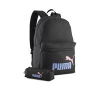 PUMA Juego de Mochila y Estuche Phase 20 l OneSize, Black Intense Lavender Colorblock No.1 Logo Purple