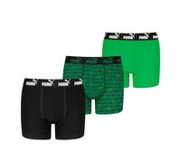 PUMA Jungen Elements Boxer (3 Unidades), Negro/Verde, 122-128