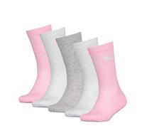 PUMA Junior Calcetines de tripulación, Blanco/Rosa, 35-38 (Pack de 5) Unisex niños