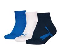 PUMA Bwt Recycled Cotton Quarter Calcetín, Azul Marino/Blanco/Azul Fuerte, 23-26 (Pack de 3) Unisex niños