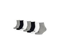 PUMA Kids Quarter - Calcetines deportivos (talla 23-42, 7 pares), gris/blanco/negro, 23-26