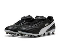 PUMA King Liga FG/AG, Soccer Shoe Unisex Adulto, Black White Silver, 40.5 EU
