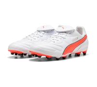 PUMA King Liga FG/AG, Zapatillas de fútbol Unisex Adulto, Blanco Rojo Brillante Negro, 40.5 EU