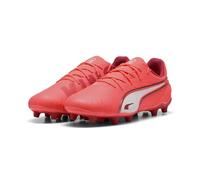 Botas de fútbol puma king match fg/ag infantil rojo/blanco 38