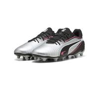 PUMA King Match FG/AG Jr, Zapatillas de Deporte Unisex niños, Puma Silver Puma Black Sun Struck Puma White, 35.5 EU
