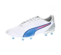 PUMA King Pro FG/AG, Zapatillas de Fútbol Unisex Adulto, Puma White Bluemazing Flat Gray, 42 EU