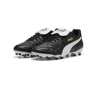 PUMA King Top FG/AG, Zapatillas de fútbol Unisex Adulto, Negro Blanco Oro, 47 EU