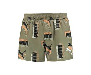 PUMA Logo Print Short Shorts Bermudas, Moss Green Combo, S para Hombre
