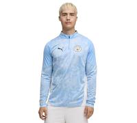 PUMA Manchester City FC Camiseta de Entrenamiento de Manga Larga con Cremallera 1/4 para Hombres 25/26, Azul (Team Light Blue x White), M