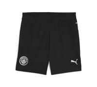 PUMA Manchester City FC Pantalones Cortos de Entrenamiento sin Bolsillos para niños 25/26, Negro (Black x Silver), 140