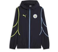 PUMA Manchester City Pre Match - Chaqueta tejida para hombre 2024 2025, Nuevo Azul marino/Amarillo Glow (24), L