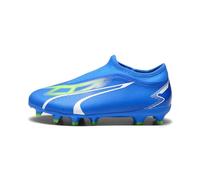 PUMA Match LL FG/AG JR, Zapatillas de fútbol Unisex niños, Ultra Blue White-Pro Green, 28 EU