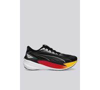 PUMA Maxima Pro - Tenis Unisex para Correr de Carretera, Color Negro, Rojo, Amarillo y Blanco, Talla 11 de Reino Unido, Puma Negro Puma Rojo Amarillo Sizzle Puma White, 46 EU