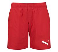 PUMA Medium Largo Pantalones Cortos Swim Trunks, Rojo, 128 para Niños